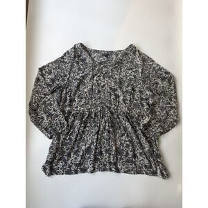 Torrid Size 3 Long Sleeve Floral Chiffon Woman's Top Shirt